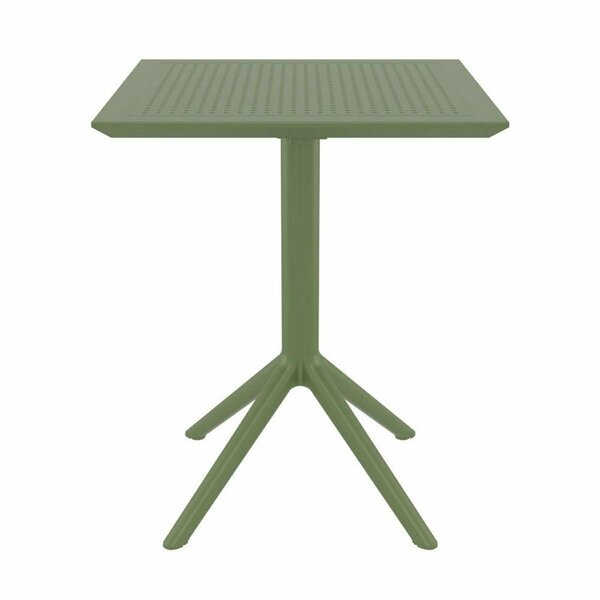 Fine-Line 24 in. Sky Square Folding Dining Table Olive Green FI2855712